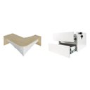 Ver imagem 3 de Escrivaninha Mesa Escritório em L Diretor em Tamburato com 2 Gavetas com Chave