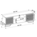 Ver imagem 5 de Sala de Estar Completa com 3 Itens Rack TV 60 Polegadas com Porta Industrial, Estante e Aparador Tel Marrom