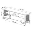 Ver imagem 5 de Sala de Estar Completa com 4 Itens Rack Tv 60 Polegadas, Estante, Aparador e Estante Alta Telada Preto