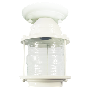 Luminária Plafon Lampião Colonial de Teto Branca Vintage