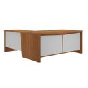 Ver imagem 4 de Escrivaninha Mesa Escritório em L Diretor com Y37 5 Gavetas 180cm Freijó com Branco Artany