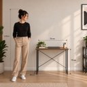 Ver imagem 5 de Mesa Dora Escrivaninha Preto/Imbuia Compacta 76x45cm