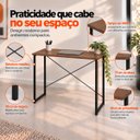 Ver imagem 3 de Mesa Dora Escrivaninha Preto/Imbuia Compacta 76x45cm