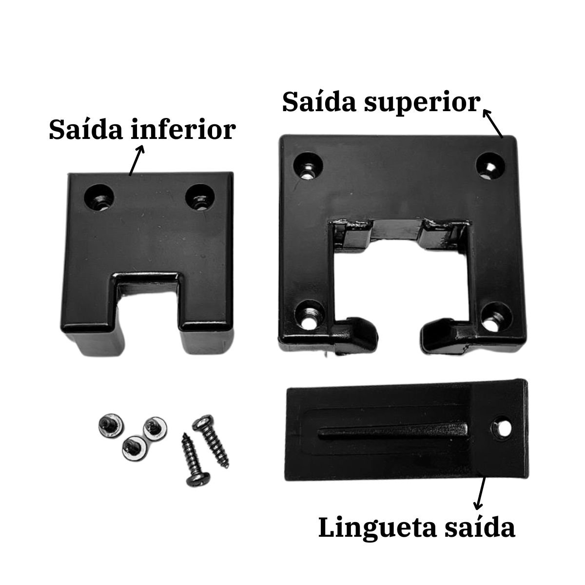 Kit Saída Superior e Inferior para Sacada Envidraçada:preto - 2