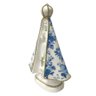Escultura Nossa Sra Aparecida Branca Decoupada Azul 27,5cm - 2