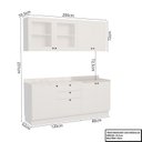 Ver imagem 4 de Cozinha Compacta Modulada 7 Portas 3 Gavetas 100% MDF 1 Tampo Sevilha Branco/Artico