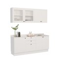 Ver imagem 3 de Cozinha Compacta Modulada 7 Portas 3 Gavetas 100% MDF 1 Tampo Sevilha Branco/Artico