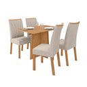 Ver imagem 3 de Conjunto Sala de Jantar 4 Lugares Retangular Tampo MDF no Glass Mesa Celebrare com Cadeiras Apogeu Marrom Amêndoa/Creme