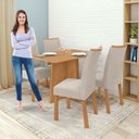 Ver imagem 6 de Conjunto Sala de Jantar 4 Lugares Retangular Tampo MDF no Glass Mesa Celebrare com Cadeiras Apogeu Marrom Amêndoa/Creme