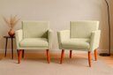 Ver imagem 2 de Kit 2 Poltrona Cadeira para Sala Confortável e Minimalista Paris Suede Bege