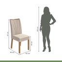 Ver imagem 5 de Conjunto Sala de Jantar 4 Lugares Retangular Tampo MDF no Glass Mesa Celebrare com Cadeiras Apogeu Marrom Amêndoa /Bege