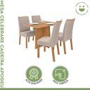 Ver mais imagens de Conjunto Sala de Jantar 4 Lugares Retangular Tampo MDF no Glass Mesa Celebrare com Cadeiras Apogeu Marrom Amêndoa /Bege