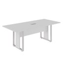 Ver imagem 2 de Mesa Reunião Industrial 200 cm X 90 cm para 8 Pessoas com 1 Caixa de Tomadas F5 Office Cor:Cinza