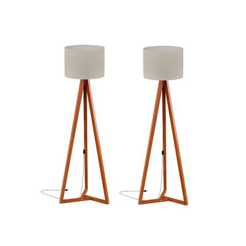 Luminária de Chão com Cúpula Lyon Off White 2 Unidades