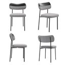 Ver imagem 1 de Kit 4 Cadeiras para Sala de Jantar Mila Linho Cinza/preto - Infanti Mobili