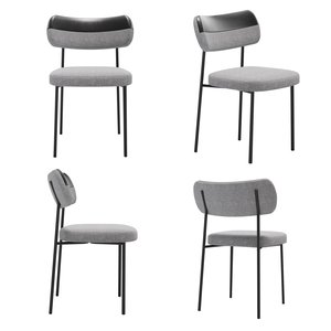 Kit 4 Cadeiras para Sala de Jantar Mila Linho Cinza/preto - Infanti Mobili
