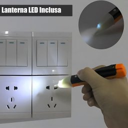 Detector de Corrente Caneta Bom-6401 90-1000v com Alerta Bip Sonoro e Lanterna Led - 5