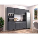 Ver imagem 1 de Cozinha com Balcão e Tampo 120 Cm Andréia Ambiente Cinza Fosco - Ajl