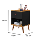 Ver imagem 4 de Mesa De Cabeceira Mudo Box Quarto Cama Naty Preto Nature
