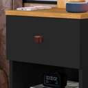 Ver imagem 2 de Mesa De Cabeceira Mudo Box Quarto Cama Naty Preto Nature