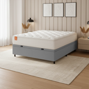 Ver imagem 2 de Cama Box Baú Colchão Casal Molas Ensacadas Real 138x188x68cm Branco / Cinza Inducol
