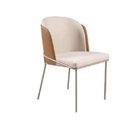 Ver imagem 1 de Cadeira Sala de Jantar Aurora Courino Caramelo Linho Bege Champanhe