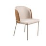 Cadeira Sala de Jantar Aurora Courino Caramelo Linho Bege Champanhe - 1