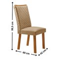 Ver imagem 3 de Mesa de Jantar Carolina 180cm Tampo MDF Vidro Canto Copo com 6 Cadeiras Lira