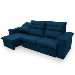 Sofá Retrátil Reclinável Verona 2,30m Suede Velut Molas Ensacadas - King House - 8