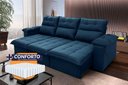 Ver imagem 1 de Sofá Retrátil Reclinável Verona 2,30m Suede Velut Molas Ensacadas - King House