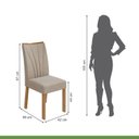 Ver imagem 5 de Conjunto Sala de Jantar 6 Lugares Retangular Tampo MDF Mesa e Cadeiras Apogeu Marrom Amêndoa /Off White/ Creme