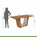 Ver imagem 4 de Conjunto Sala de Jantar 6 Lugares Retangular Tampo MDF Mesa e Cadeiras Apogeu Marrom Amêndoa /Off White/ Creme
