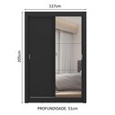Ver mais imagens de Guarda-roupa Solteiro 2 Portas de Correr com Espelho 2 Gavetas Preto Vivare Madesa Preto