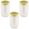3 Pote Porta Mantimento C/Tampa de Rosquear 900ML Amarelo UZ - 1