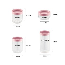 3 Pote Porta Mantimento C/Tampa de Rosquear 900ML Amarelo UZ - 4 3 Pote Porta Mantimento C/Tampa de Rosquear 900ML Amarelo UZ - 4