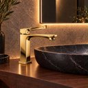 Ver imagem 3 de Torneira Doha Dourada Baixa Aço Inox 304 Premium Goldenx