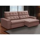 Ver imagem 2 de Sofá Retrátil Reclinável para Sala 3 Lugares 250cm Vincent F04 Veludo Rosê - Lyam Decor