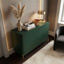 Ver imagem 1 de Balcão Buffet Bend Curvo 2 Portas MDF 98,5cm Musgo com Dourado