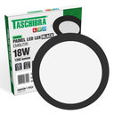 Ver imagem 1 de Painel de Led Redondo Embutir 18W Preto Bivolt Taschibra 4000K Luz Neutra