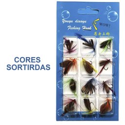 Isca Pesca Peixe Mosca Artificial Pescaria Fishing Tilapia Tucunare Robalo Lambari Tainha Mar Açude  - 3