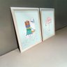 Kit 2 Quadros Decorativos Lhama e Flamingo 34x44cm - 1