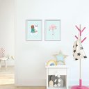 Ver imagem 2 de Kit 2 Quadros Decorativos Lhama e Flamingo 34x44cm