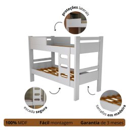 Beliche Solteiro Compacta Ideal para Quarto Infantil em Mdf - 5