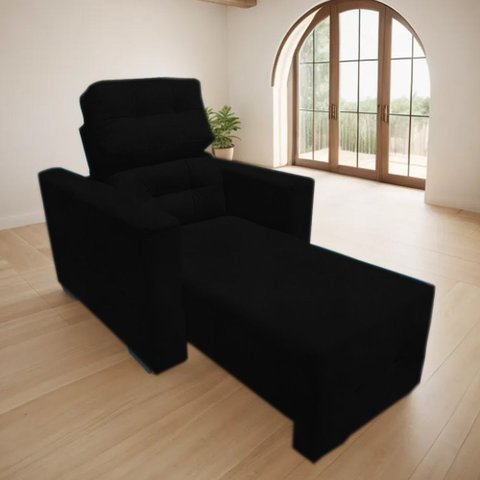 Poltrona Amamentação e Decoração Veneza Exclusiva Preto