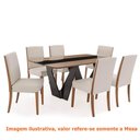 Ver imagem 2 de Mesa de Jantar Dinant Retangular Tampo Mdf Amêndoa e Vidro e Base Preta 1,80x90 - 67631