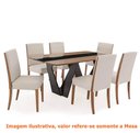 Ver imagem 2 de Mesa de Jantar Dinant Retangular Tampo Mdf Amêndoa e Vidro e Base Preta 1,80x90 - 67631