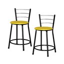 Ver imagem 1 de Jogo 2 Banqueta Baixa Ratan Preta Cristal Lamar Design Banqueta Ratan Cristal Amarelo