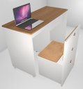 Ver imagem 6 de Mesa Multiuso Projeto Camarim Madeirado com Assento Estofado Hunter/ Ébano