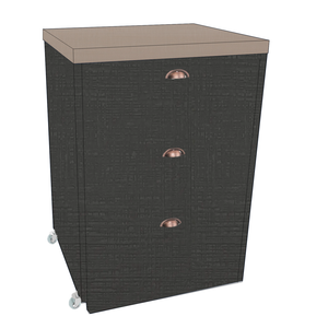 Mesa Multiuso Projeto Camarim Madeirado com Assento Estofado Hunter/ Ébano