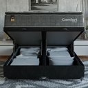 Ver imagem 6 de Cama Box Baú Queen + Colchão Comfort Class Pillow Top Cinza/suede Preto